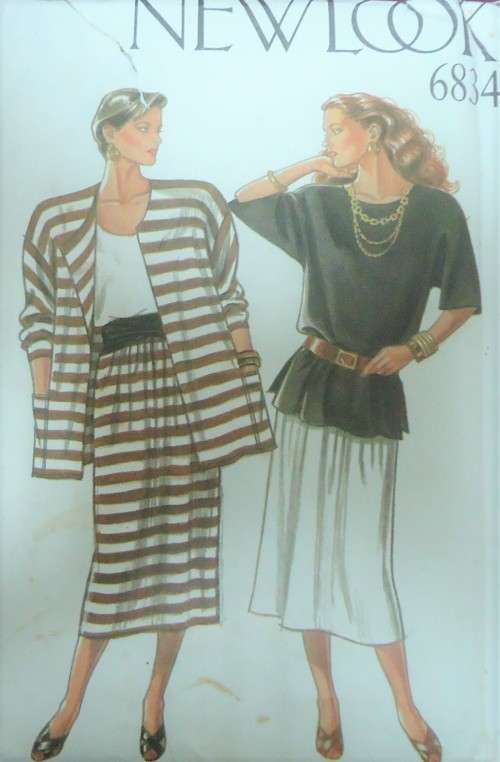 NEW LOOK PATTERNS 6834 CARDIGAN-TOP-TANK TOP SKIRT -SIZES 8-18 COMPLETE