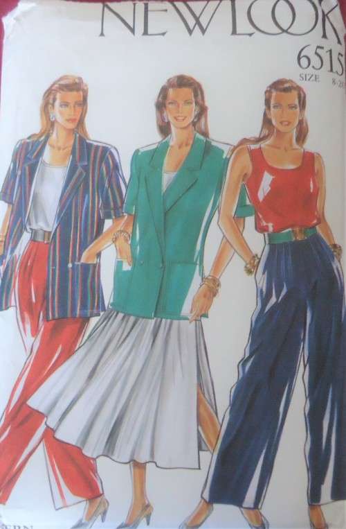 NEW LOOK PATTERNS 6515 JACKET-TOP-SKIRT-PANTS SIZES 8 - 20 COMPLETE