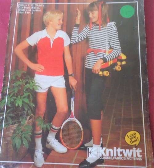 KNITWIT PATTERNS 7150 CHILD`S KNIT TOPS-PANTS-SHORTS-PANTIES SIZES 8 - 12 YEARS