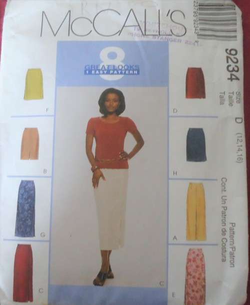 McCalls 9234 SET OF SKIRTS SIZE D  12-14-16 COMPLETE