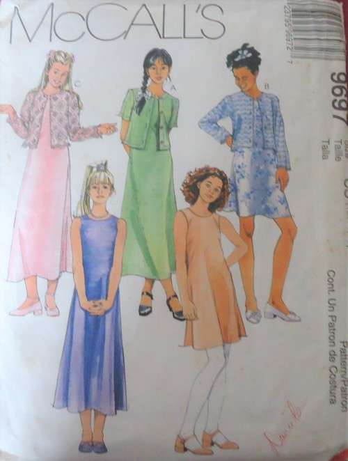 McCalls 9697 GIRLS DRESS & JACKET  SIZE CS 12-14-16 YEARS COMPLETE