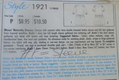 STYLE 1921 MATERNITY DRESS SIZE 8 - 20 SEE LISTING