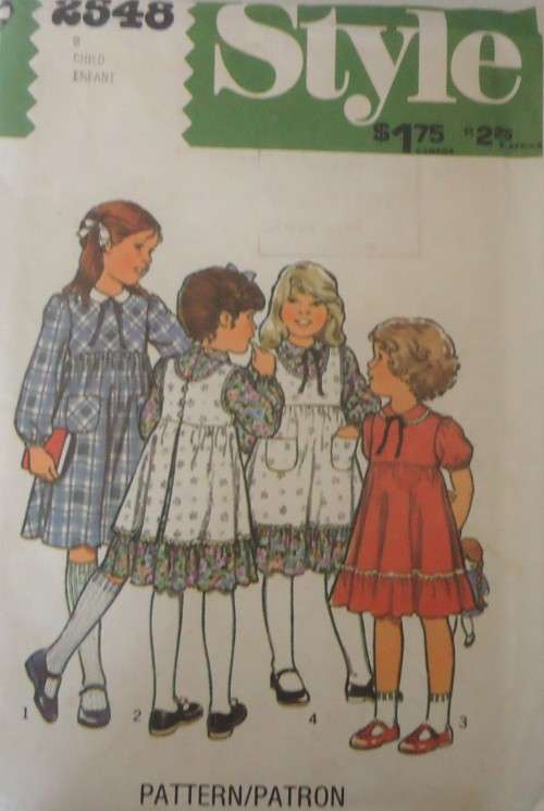 STYLE 2548 GIRLS DRESS & PINAFORE SIZE 8 YEARS - COMPLETE-UNCUT-F/FOLDED