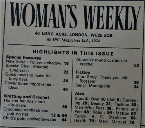 WOMAN'S WEEKLY - 27TH APRIL 1974 - 80 PAGES
