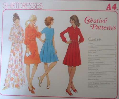 1975 CREATIVE PATTERNS A4 SHIRTDRESSES COMPLETE PATTERN-UNCUT-F/FOLDED