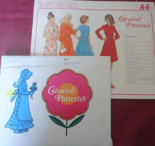 1975 CREATIVE PATTERNS A4 SHIRTDRESSES COMPLETE PATTERN-UNCUT-F/FOLDED