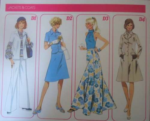 1975 CREATIVE PATTERNS D2  FITTED JACKETS COMPLETE PATTERN-UNCUT-F/FOLDED