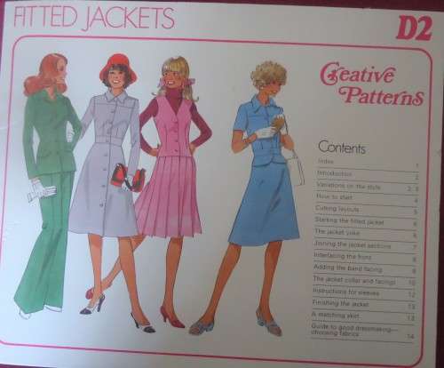 1975 CREATIVE PATTERNS D2  FITTED JACKETS COMPLETE PATTERN-UNCUT-F/FOLDED