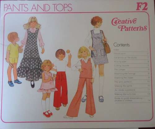1975 CREATIVE PATTERNS F2 YOUNG PANTS & TOPS PATTERN-UNCUT-F/FOLDED