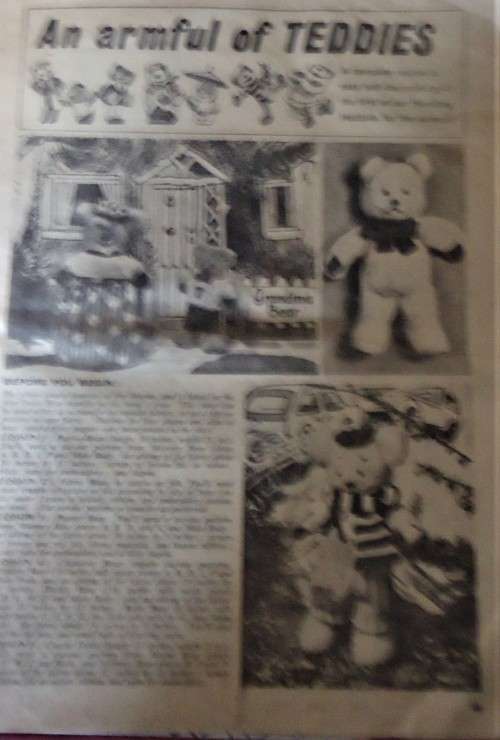 AN ARMFUL OF TEDDIES - WOMAN`S WEEKLY - WITH PATTERN SHEET