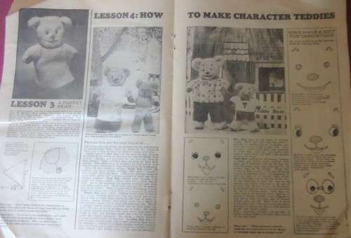 AN ARMFUL OF TEDDIES - WOMAN`S WEEKLY - WITH PATTERN SHEET