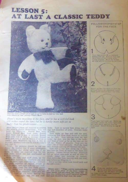AN ARMFUL OF TEDDIES - WOMAN`S WEEKLY - WITH PATTERN SHEET