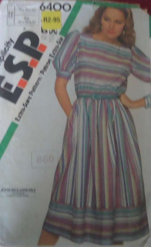SIMPLICITY 6400 DRESS WITH ELASTIC WAISTLINE SIZEU=16-18-20 SEE LISTING