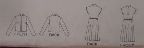 BUTTERICK 3517 LOOSE FITTING UNLINED JACKET & DRESS SIZE A8-10-12  COMPLETE-UNCUT-F/FOLDED