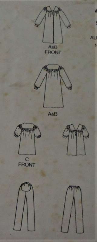 BUTTERICK 4721  MATERNITY DRESS-TUNIC-PANTS SIZE 14-16-18 COMPLETE-UNCUT-F/FOLDED