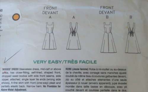 VOGUE 2507  MONTANA-DRESS- A-LINESKIRT+SHAPED TOP SIZE6-8-10 COMPLETE
