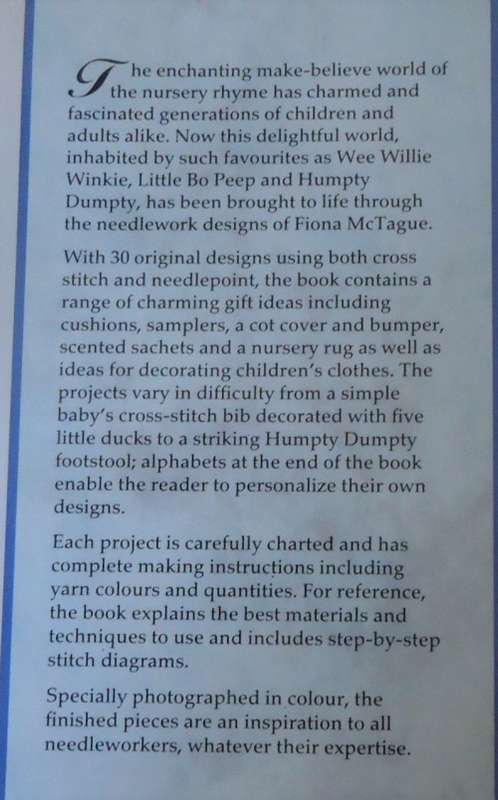 NURSERY NEEDLEPOINT-FIONA McTAGUE-30 DELIGHTFUL PROJECTS--124 PAGE HARDCOVER WITH DUST JACKET
