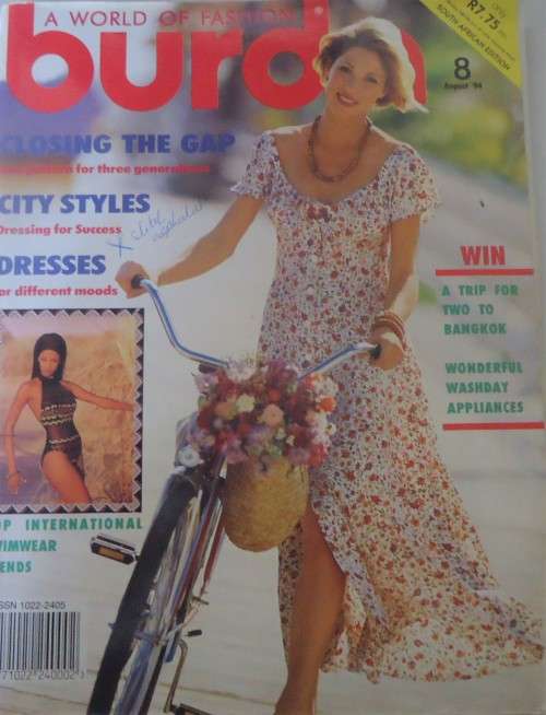 BURDA  - WORLD OF FASHION - 8 - AUGUST 1994 -136 PAGES WITH PULLOUT SECTION