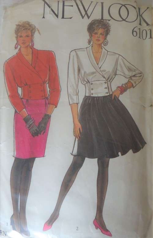 NEW LOOK PATTERNS 6101 COLLARED TOP & SKIRT SIZES 8-18 COMPLETE-ZIPLOC BAG