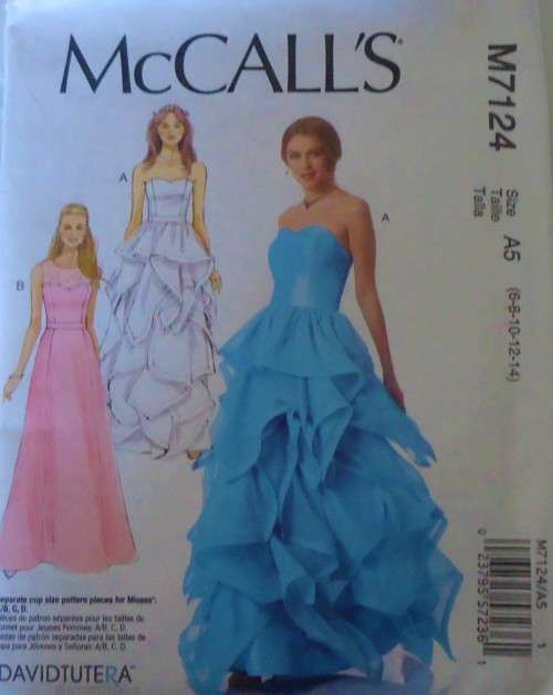 McCALL'S M7124 WoW LINED CLOSE FITTING BODICE DRESSES SIZE A5=6-8-10-12-14 COMPLETE-UNCUT-F/FOLDED