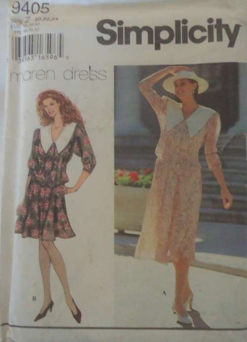 SIMPLICITY 9405 TWO PIECE DRESS - SIZE Z20-22-24  COMPLETE-UNCUT-F/FOLDED