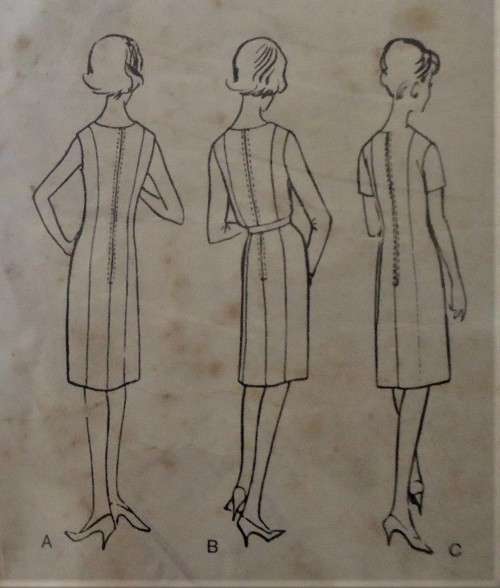 VINTAGE VOGUE 3022-PROPORTIONED DRESS SIZE 10 BUST 31 COMPLETE-UNCUT-F/F--ZIPLOC BAG
