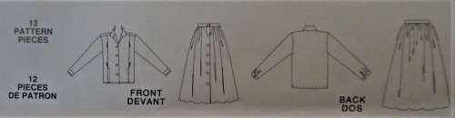 McCALLS 6270 BLOUSE & SKIRT SIZE A=8-10-12 COMPLETE-UNCUT-F/FOLDED