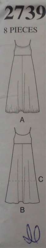 STYLE 2739 HI WAIST SHOESTRING STRAP DRESS SIZE A=8-18 COMPLETE
