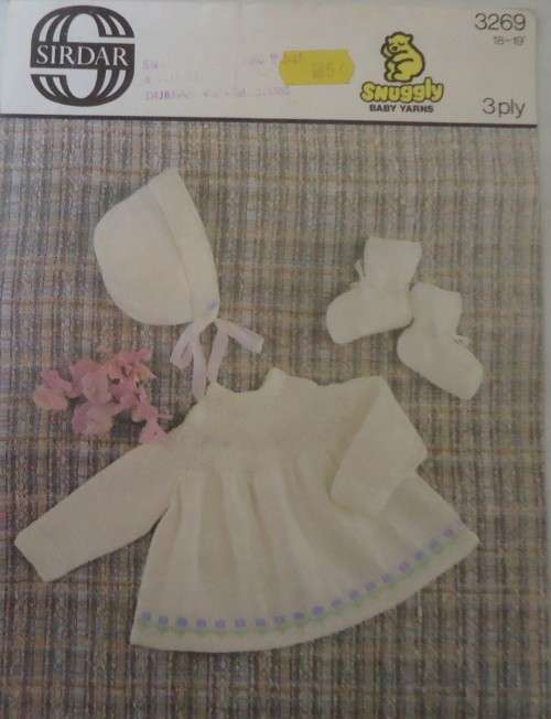 SIDAR NO 3269 - ANGEL TOP-BONNET-BOOTEES- SIZES 18-19`