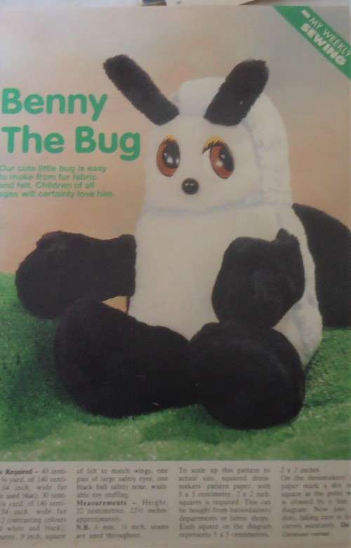 TO MAKE-BENNY THE BUG TO FIT 12 1/2 `/32 CM BUG SIZE