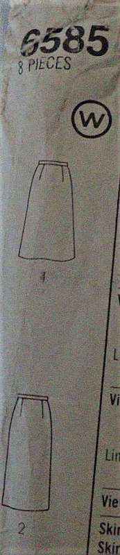 SIMPLICITY PATTERN 6585 SET OF LINED BIAS SKIRT SIZE 10 COMPLETE