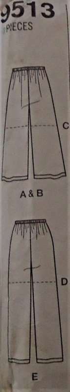 SIMPLICITY 9513 PULL ON SPLIT SKIRT-SHORTS-PANTS SIZE BB=M-L-XL-XXL (14-26) COMPLETE-PART CUT