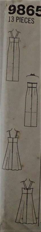SIMPLICITY 9865 DRESS WITH STRAIGHT OR FLARED SKIRT  SIZE N =10-12-14 COMPLETE-PART CUT