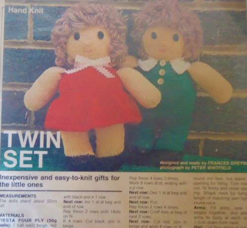 TWIN SET -KNITTED PATTERN - YOUR FAMILY FEBRUARY 1987