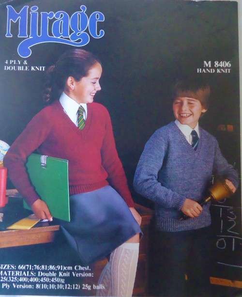 MIRAGE -M 8406 - SCHOOL SWEATERS IN 6 SIZES  TO FIT 66-71-76-81-86-91 CM CHEST