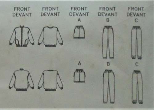 BUTTERICK 4473 TRACKSUIT-JACKET-TOP-SHORTS-PANTS SIZE XS-S-M (6-14) COMPLETE