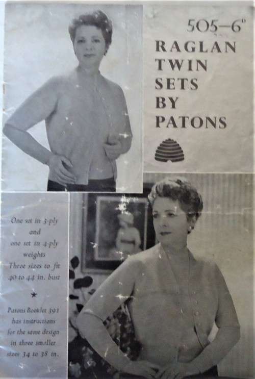 PATONS P & B WOOLS 505  RAGLAN TWIN SETS BY PATONS  - 8 A5 PAGES