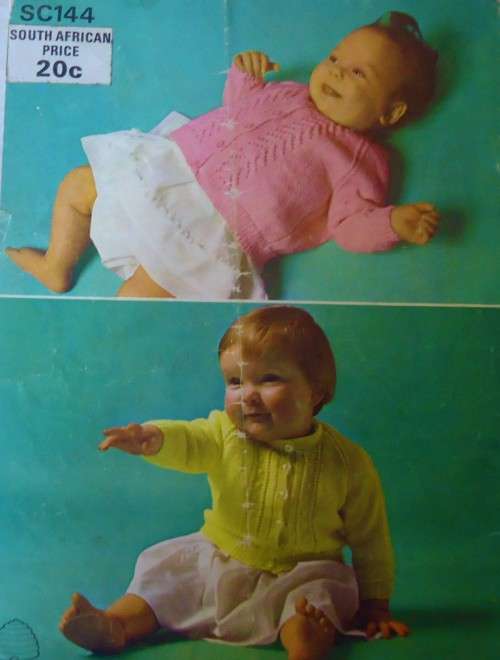 PATONS SC144  BUTTON THROUGH CARDIGANS THREE SIZES TO FIT UP TO 2 YEARS
