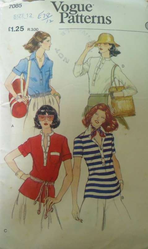 VOGUE 7085  SET OF SHIRTS - SIZE 12 COMPLETE