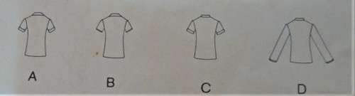 VOGUE 7085  SET OF SHIRTS - SIZE 12 COMPLETE