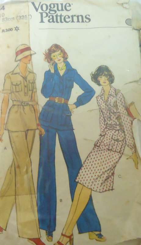 VOGUE 9244 DRESS OR TOP- & PANTS - SIZE 10 BUST 83 CM SEE LISTING -ZIPLOC BAG