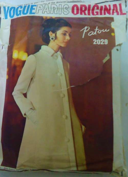 VOGUE PARIS ORIGINAL 2029 PATOU COAT+DRESS SIZE 14 BUST 36` COMPLETE-NO PG 3 -5 SEWING INSTRUCTIONS