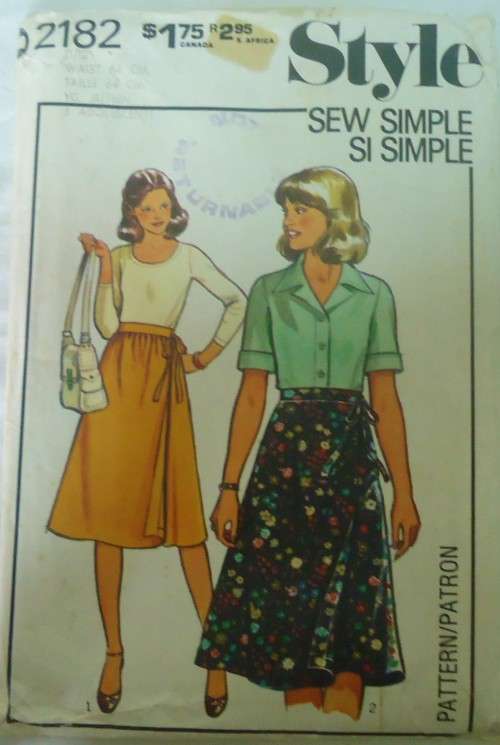 VINTAGE STYLE 2182 WRAP SKIRT SIZE 10/12 WAIST 64 CM COMPLETE