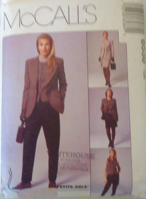 McCALLS 8538 LINED JACKET-LINED WAISTCOAT-PANTS-SKIRT SIZE 12 COMPLETE-UNCUT-F/FOLDED