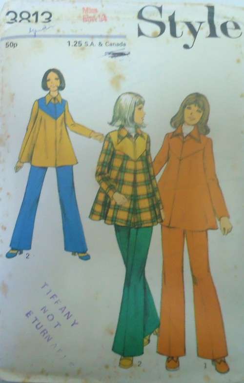 VINTAGE STYLE 3813 COAT & PANTS SIZE 12 BUST 34` COMPLETE-UNCUT-F/FOLDED
