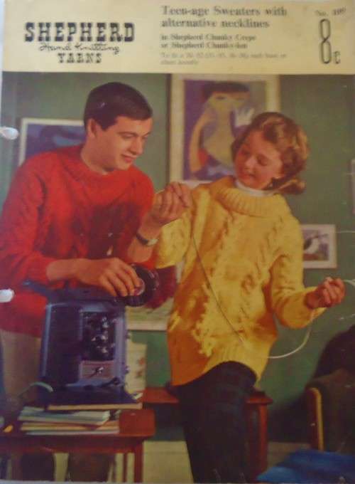 SHEPHERD  NUMBER 109 TEENAGE SWEATERS WITH DIFFERENT NECKS SIZES 30-32 3-36-38` BUST/CHEST