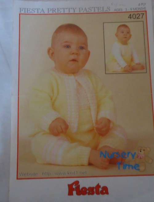 FIESTA  4027 BABY PLAYTIME JACKET & DUNGAREES  SIZES TO FIT 6 - 9 MONTHS