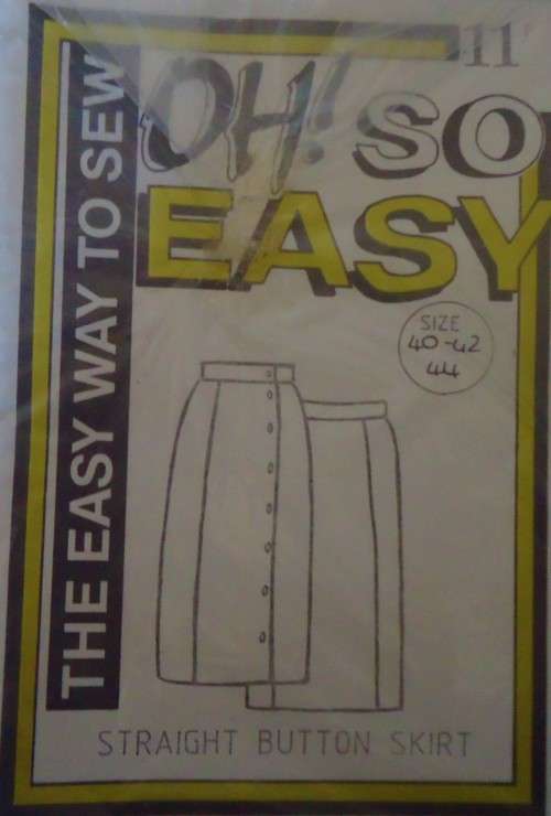 OH SO EASY  PATTERN #11 STRAIGHT BUTTON SKIRT SIZE 40-42-44`  PATTERN COMPLETE-UNCUT-F/FOLDED