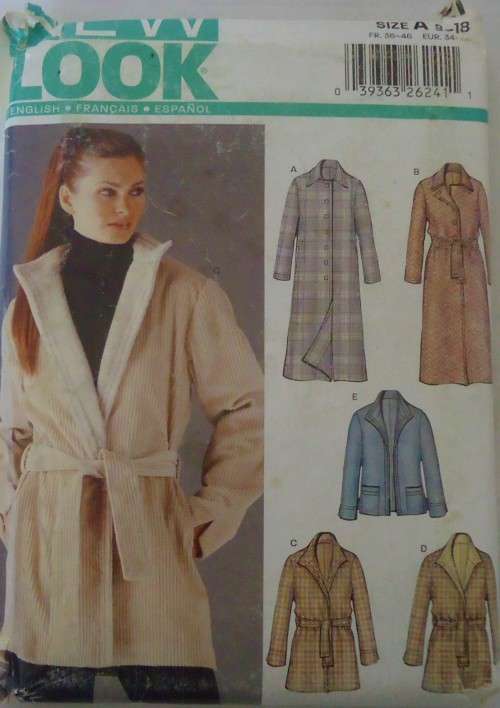 NEW LOOK PATTERNS 6221 SET OF JACKETS & COATS SIZE 8-18 COMPLETE-UNCUT-FOLDED