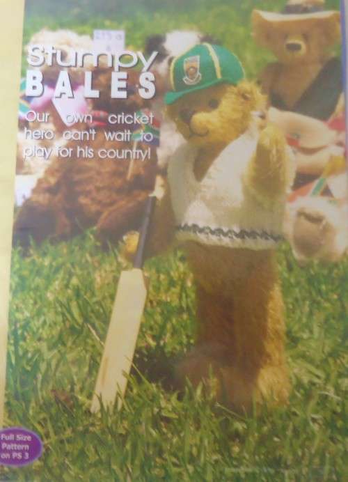 EASY TO MAKE `STUMPY BALES` TEDDY BEAR  WITH FULL SIZE PATTERN THREADS & CRAFTS 31